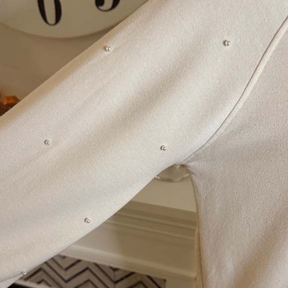 Crown & Ivy Soft Cream Women's Hoodie with Accented Pearl Sleeves - Picture 3 of 8